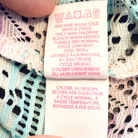 Victoria’s Secret Pastel Pink Blue Lace Swimsuit Coverup Strapless Romper Small - Picture 6 of 7